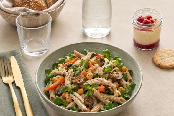 Plateau repas Poulet effiloché & champignons