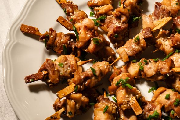 Plateau de 40 Brochettes de poulet caramélisé