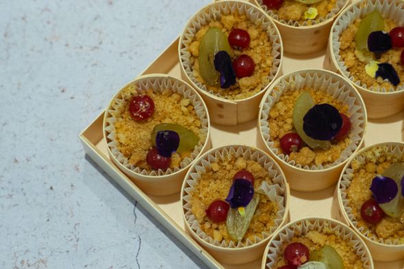 Mini timbaline de foie gras & poire, 9 pièces