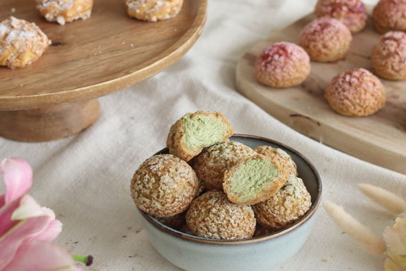 Plateau de 20 choux matcha