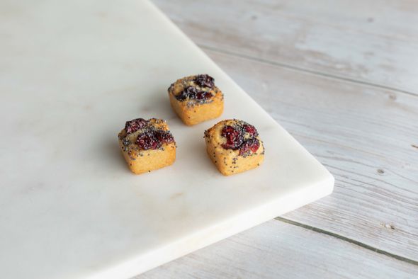 30 Mini financier vegan sans gluten pavot cranbery