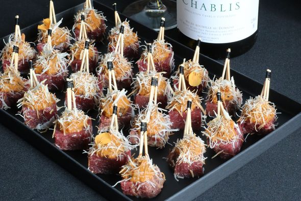 Faux filet mariné, kadaïf