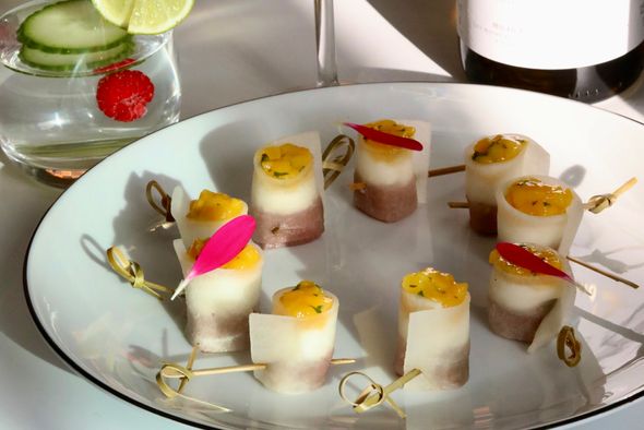 Canard Fumé, Crème de Chèvre & Mangue - 24 pièces