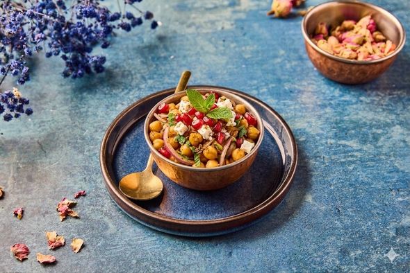 Chaat Pois chiches, Grenade & Feta