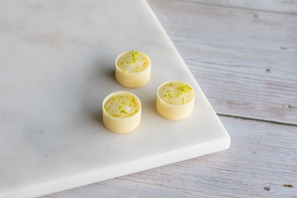 30 Croquants chocolat blanc citron vert, bergamote