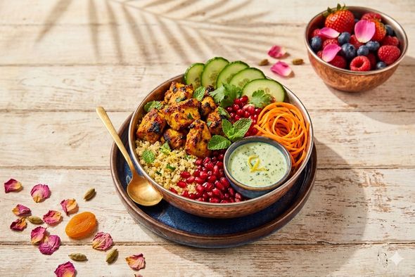 Bowl poulet tikka, quinoa