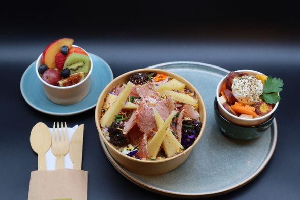 Lunchbag : Entrée, plat chaud & dessert - Vegan