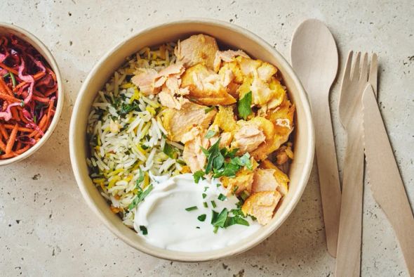 Plateau-repas Saumon "Sabzi Polo Mahi"