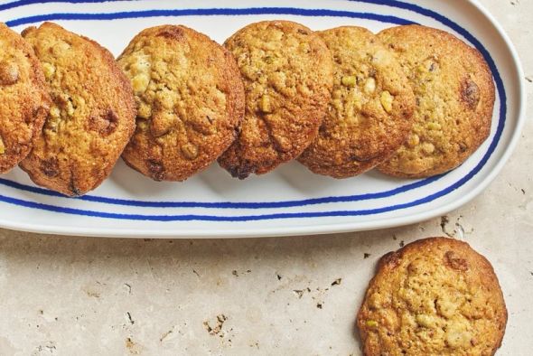 Cookies pistache, fleur d’oranger et chocolat